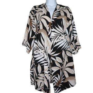 Papermoon Womens Open Front Cardigan Duster Cover Up Tropical Small